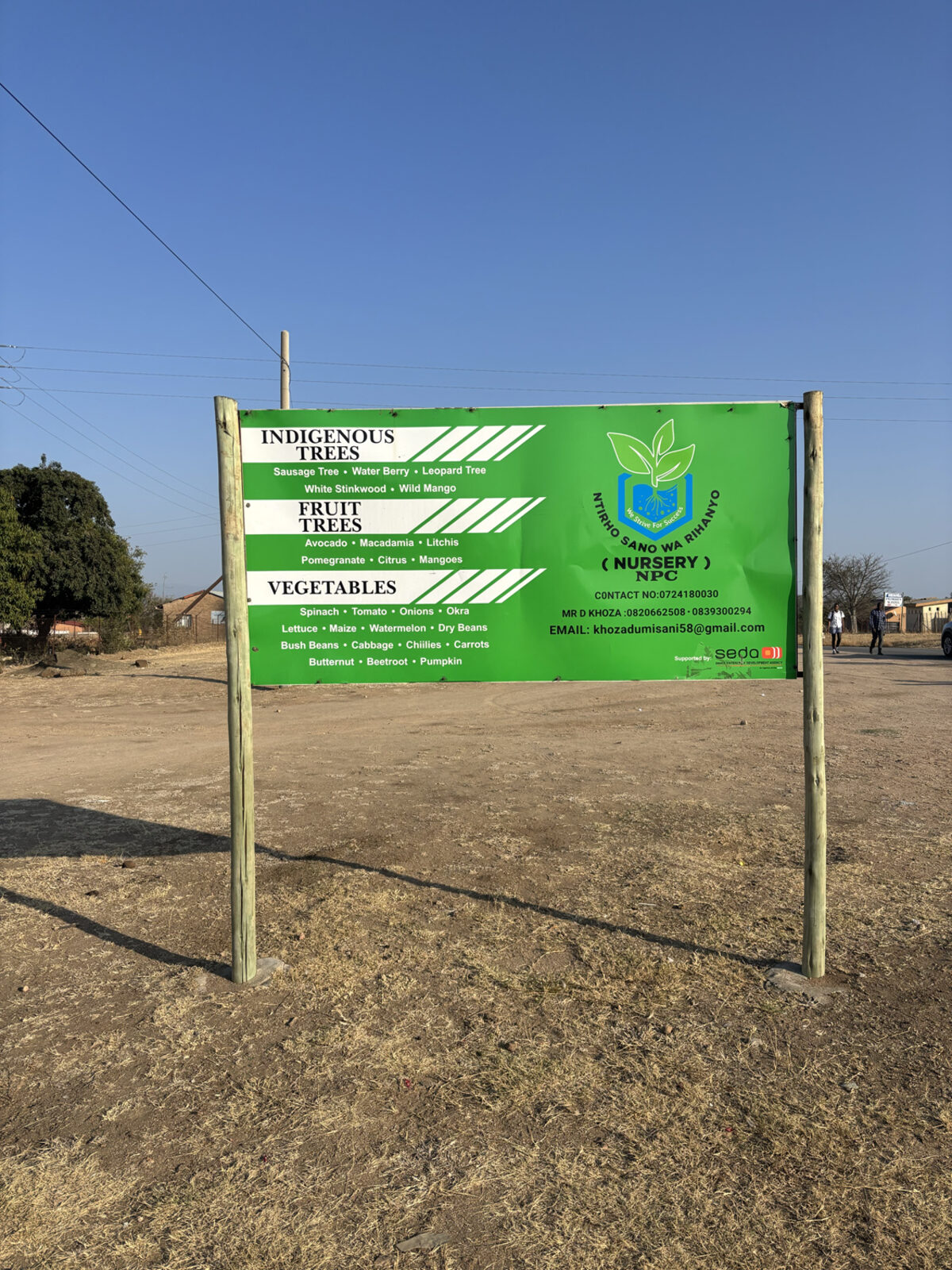 The Ntirhisano Wa Rihanyi Nursery signboard at Lillydale.