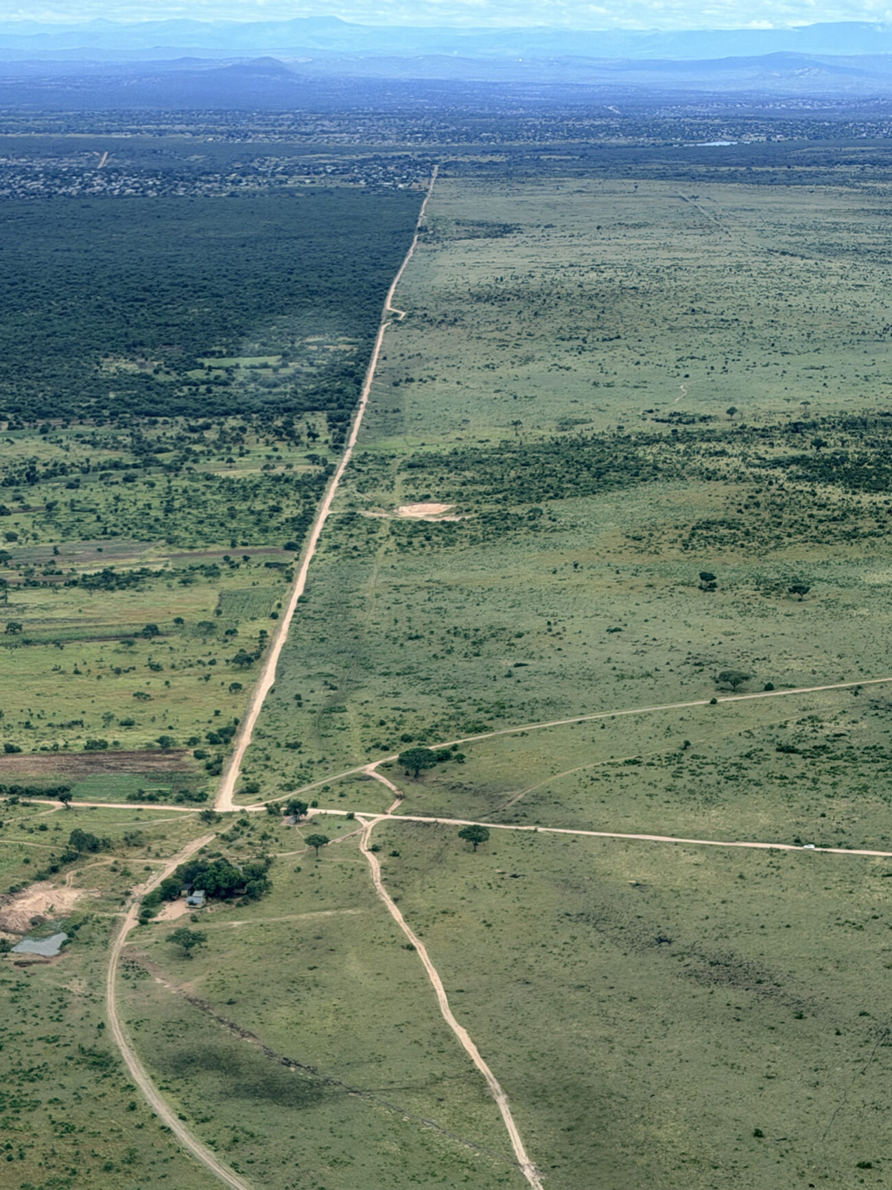 Justicia and Huntington seen from the air, where the villages meet the wider conservation landscape